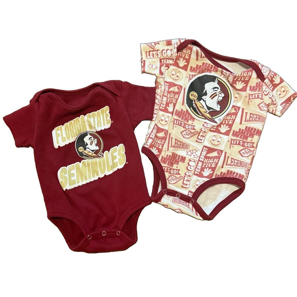 Gen2 FSU Florida State Seminoles 2pc Bodysuit Set 3-6M Garnet/Gold